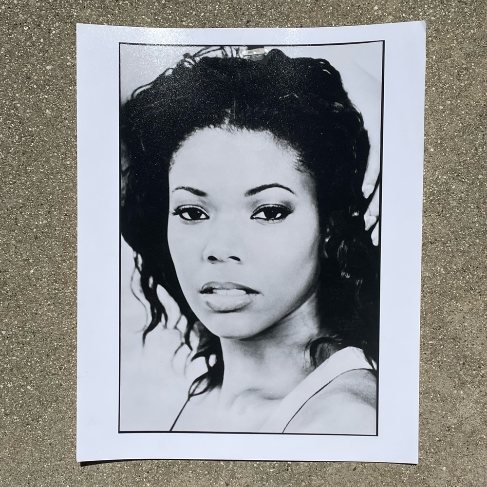 Vtg 2001 Gabrielle Union Official B&W Theatrical Headshot & Talent Resume